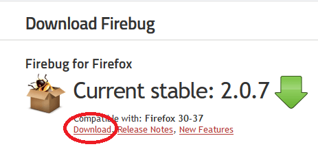 download and install firebug