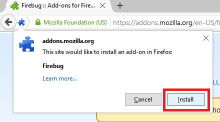 download and install firebug