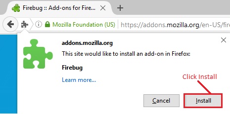 install firebug for mozilla